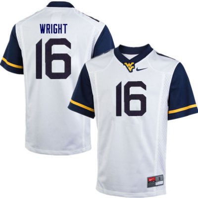 Men's West Virginia Mountaineers NCAA #16 Winston Wright White Authentic Nike Stitched College Football Jersey UQ15B30HP